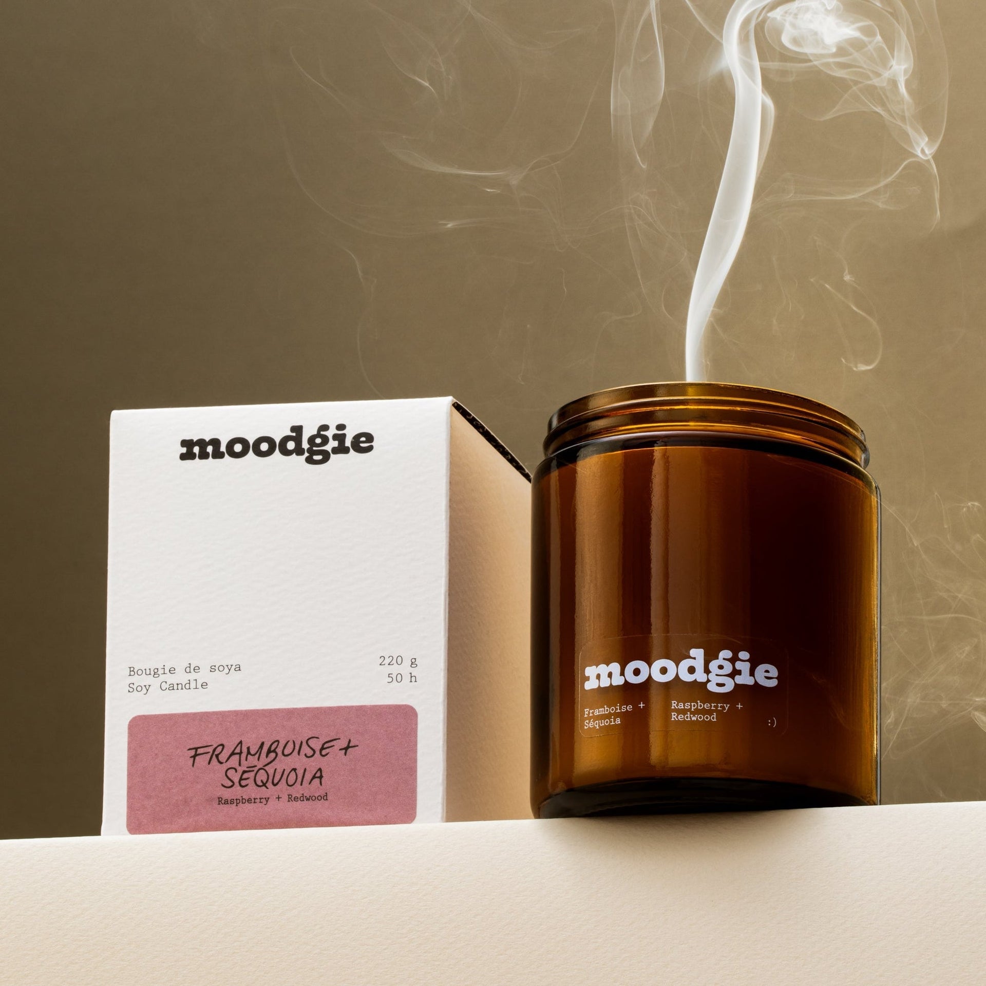 Soya Candle Raspberry + Redwood - 220g