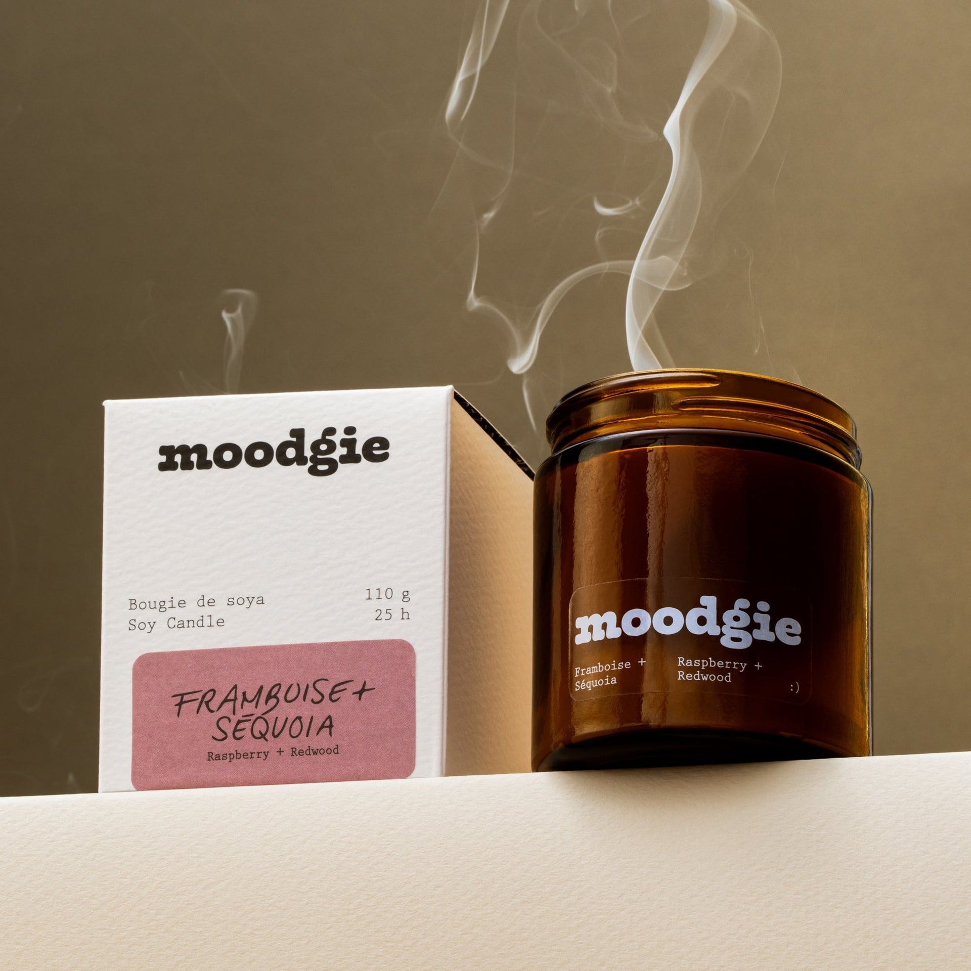 Soya Candle Raspberry + Redwood - 110g – Home Décor gift Montreal Villeray Urban Palate